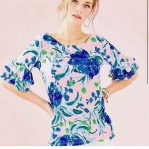 Lilly Pulitzer Lula top pink tropics Sweet Pea size L